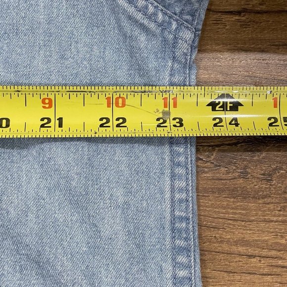 Vintage Sun Belt Denim‎ Shirt Womens Large Embroidered Rainbow Connection Button - Picture 12 of 14